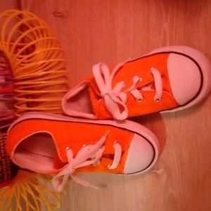Kids Neon Orange Converse sneakers